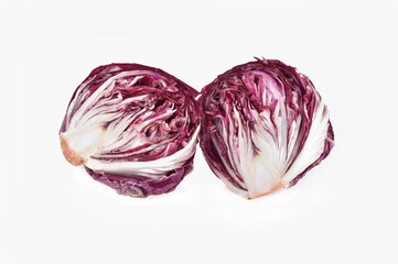 Purple cabbage isolated on white background