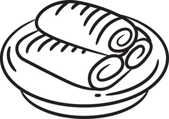 Spring Rolls Hand Drawn Illustration