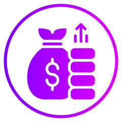financial profit gradient icon