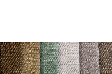 Different samples of textured fabric