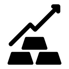 Gold Bars glyph icon