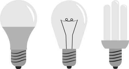 Electric bulb. Lightbulb icon set.