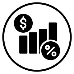 interest rate glyph icon
