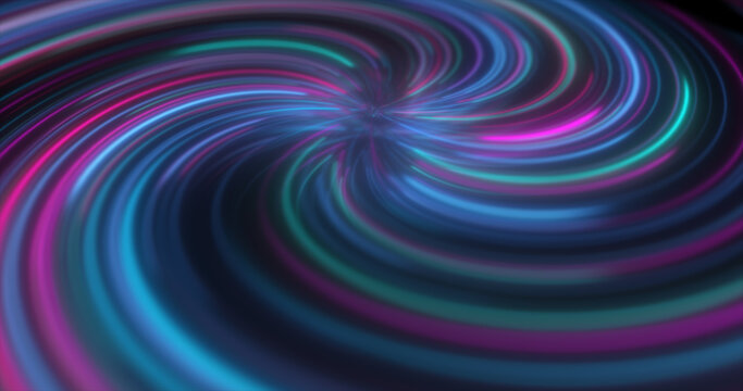 Abstract purple and blue multicolored glowing bright twisted swirling lines abstract background © Bolbik