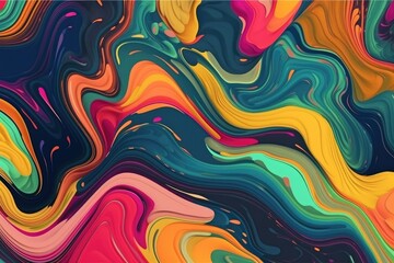 Obraz premium an abstract painting with colorful lines and shapes. Generative AI