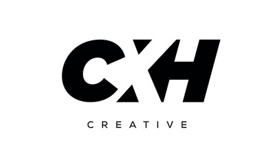 CXH letters negative space logo design. creative typography monogram vector