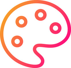 Palette icon in gradient colors. Art signs illustration.