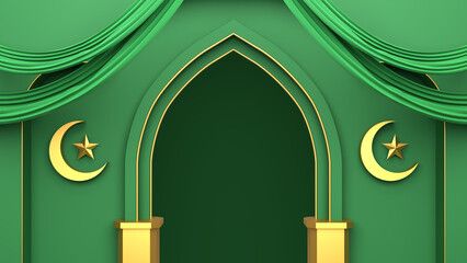 3D Rendering Background Ramadan Kareem