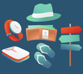 Set Collection Travel Element Gradient Design
