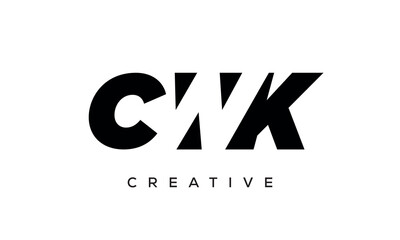 CWK letters negative space logo design. creative typography monogram vector