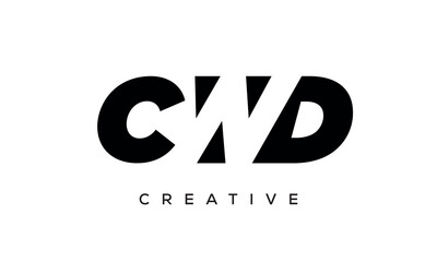 CWD letters negative space logo design. creative typography monogram vector