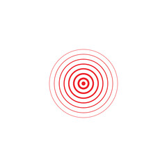 Earthquake center icon indicating the earthquake zone. Earthquake icon.