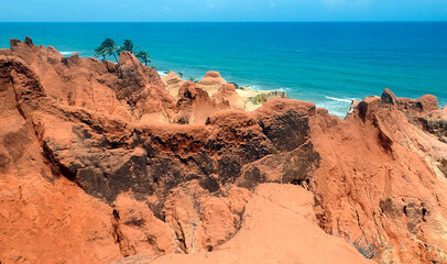 Fototapeta na wymiar Morro Branco, Maze of colored sands, Hortaleza, Brazil