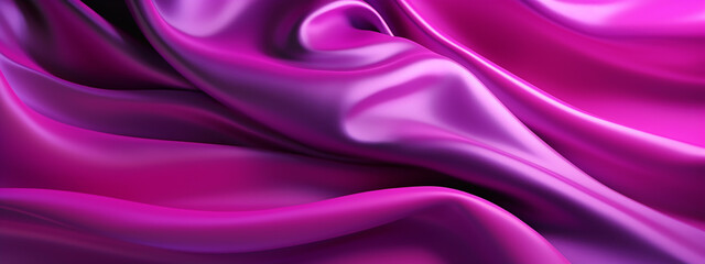 Obraz premium Vivid purple satin drapery with smooth, rippling folds offering a sense of luxury and royal aesthetics