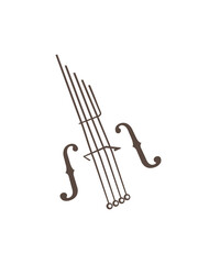 Vector violin illustration drawing. Instrument drawing for music designs.