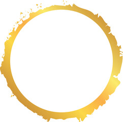 vector illustration of gold colored circle brush painted banner