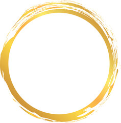 vector illustration of gold colored circle brush painted banner
