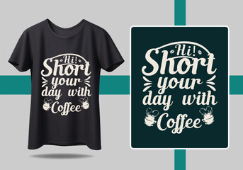 Coffee T shirt Design Modern brush calligraphy, Isolated on white background. Inspiration graphic design typography element vector Files