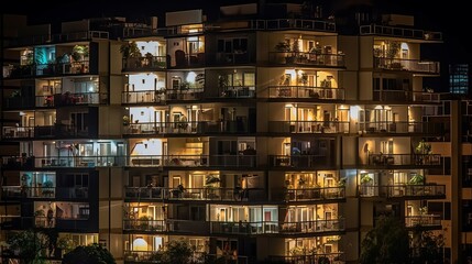 a crowded and lively apartment building condition stock image illustration by generative ai technology