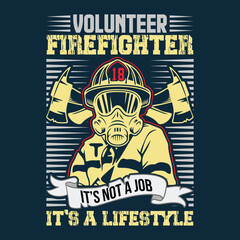 Fototapeta na wymiar Firefighter Graphic t shirt design with trendy style