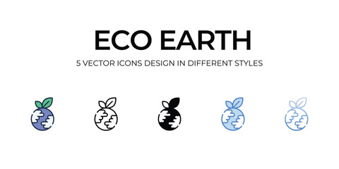 Eco Earth icon. Suitable for Web Page, Mobile App, UI, UX and GUI design.