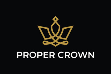 golden crown design vector template 