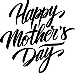 Happy Mother's Day hand drawn lettering. Creative calligraphy for Mother Day holiday greetings and invitations. PNG file.