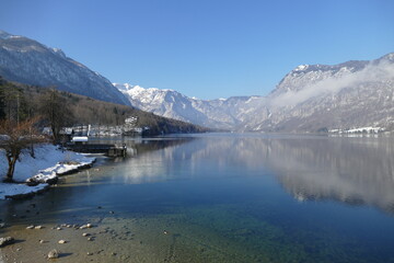 Winter in Lake Bohinj, Slovenia