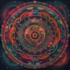 Mandala tapestrie, created with generative AI