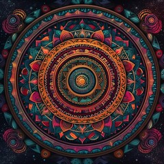 Mandala tapestrie, created with generative AI