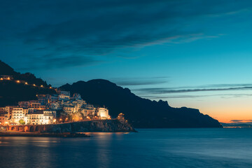 view of amalfi, amalfi coast, amalfi cathedral, sea, tranquility of the amalfi coast and symbols of mediterranean culture, naples, salerno, positano.