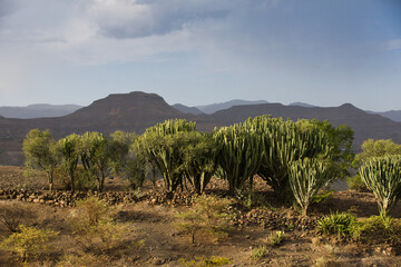 Mountain landscape northen Ethiopia Africa