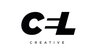 CEL letters negative space logo design. creative typography monogram vector