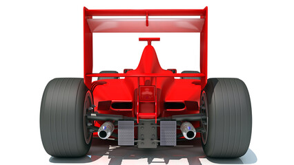 Modern Race Car 3D rendering on white background
