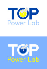 TOP Power Lab brand logo - applicable for medical, laboratory, science, energy, industry, etc.