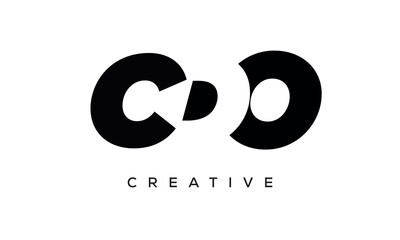CDO letters negative space logo design. creative typography monogram vector