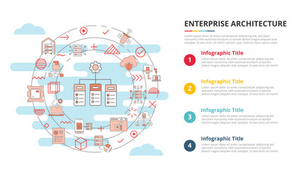 enterprise architecture concept for infographic template banner with four point list information