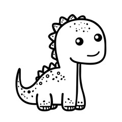 Doodle dinosaur hand drawn illustration.