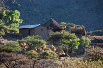 Mountain landscape northen Ethiopia Africa