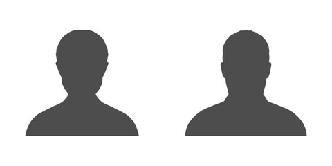 Man and woman flat silhouette avatar