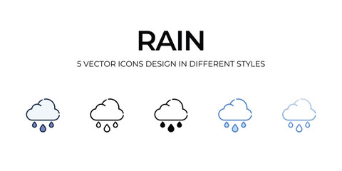 Rain icon. Suitable for Web Page, Mobile App, UI, UX and GUI design.