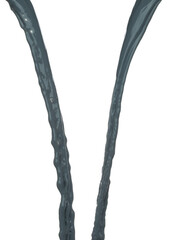 Gray paint liquid fly in mid air. Grey Mud dirty water color soil falling scatter, explosion float in shape form droplet line. White background isolated freeze motion high speed shutter