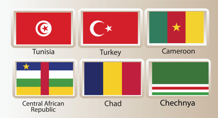 set of flags of the world