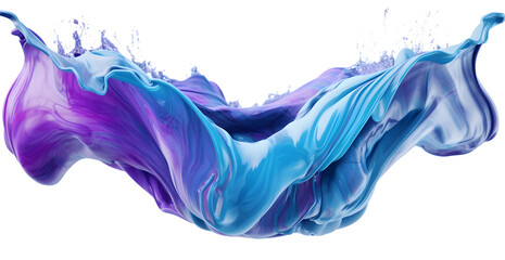 Modern Abstract Background, 3D Rendered Wallpaper, close-up of a liquid purple and blue splash, created with Generative AI technology