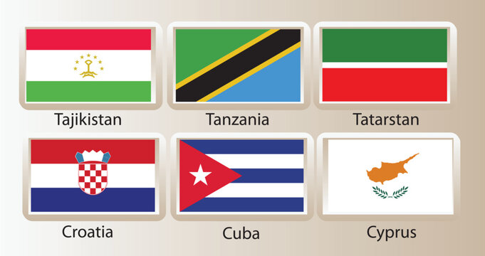 set of flags of the world