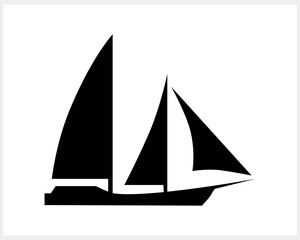 Stencil yacht clipart. Sea icon. Vector stock illustration. EPS 10