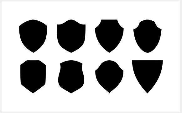 Shield, guard icon isolated. Stencil filled flat sign. Vector stock illustration. EPS 10