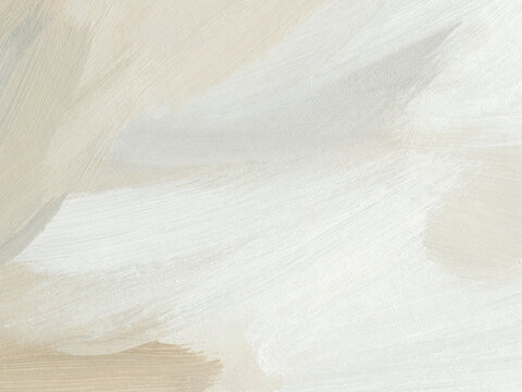 Neutral abstract art background with paint brush strokes. Hand painted acrylic texture template