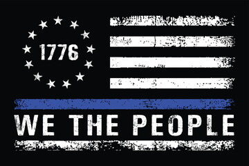 Thin Blue Line 1776 Betsy Ross Flag Design