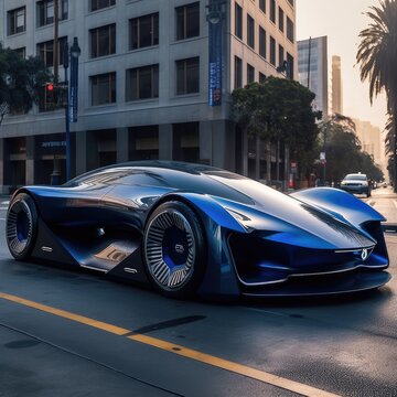 Ein glänzendes, aerodynamisches Auto fährt über die Straßen, bereit für die Herausforderungen der Zukunft